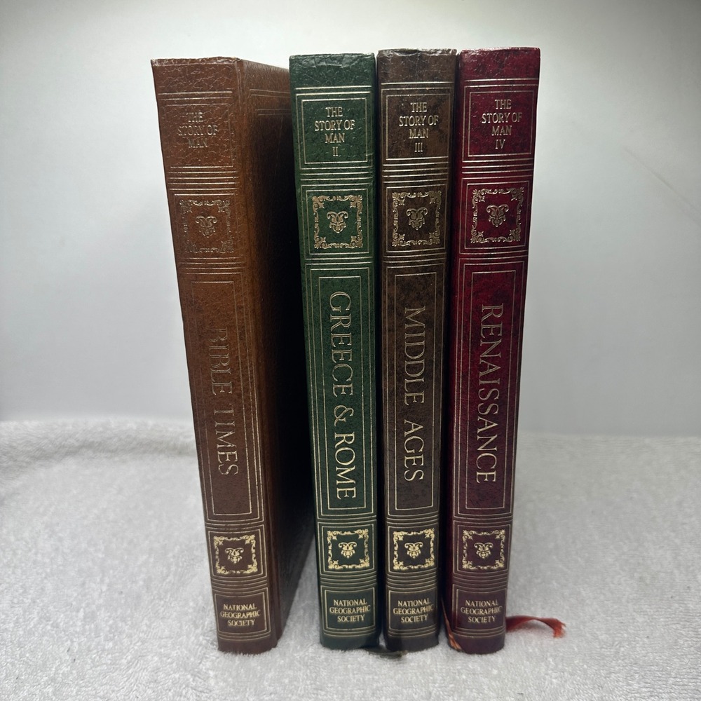 National Geographic The Story of Man 4 Book Set Bible Times Greece Rome History